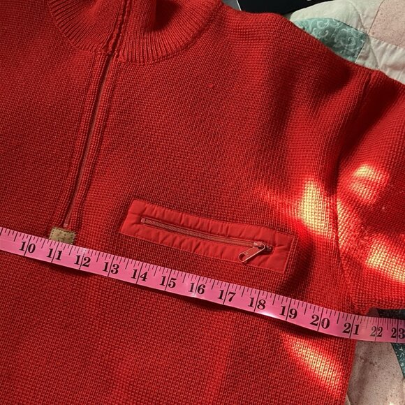 Vintage Patagonia Wool 1/2 Zip Sweater Mens M Ski Snow 80s 90s Red Winter - Picture 3 of 11